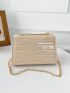 Mini Chain Decor Crocodile Embossed Flap Square Bag