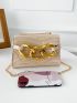 Mini Chain Decor Crocodile Embossed Flap Square Bag