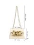 Mini Chain Decor Crocodile Embossed Flap Square Bag