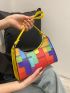 Colorblock Geo Graphic Baguette Bag