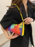 Colorblock Geo Graphic Baguette Bag