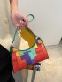 Colorblock Geo Graphic Baguette Bag