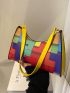 Colorblock Geo Graphic Baguette Bag