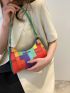 Colorblock Geo Graphic Baguette Bag