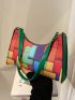 Colorblock Geo Graphic Baguette Bag