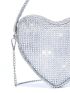 Mini Rhinestone Decor Chain Heart Design Novelty Bag