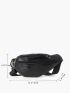 Crocodile Embossed Double Zip Fanny Pack