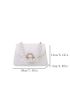Mini Faux Pearl Decor Quilted Flap Square Bag