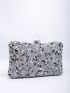 Mini Stone & Rhinestone Decor Chain Box Bag