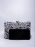 Mini Stone & Rhinestone Decor Chain Box Bag