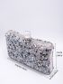 Mini Stone & Rhinestone Decor Chain Box Bag