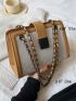 Letter Graphic Chain Shoulder Bag