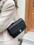 Crocodile Embossed Twist Lock Chain Flap Square Bag