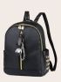 Studded Decor Backpack With Bag Charm