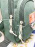 Letter Patched Detail Chain Decor Sling Bag