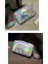 Mini Holographic Letter Graphic Square Bag