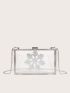 Rhinestone Snowflake Decor Chain Clear Box Bag