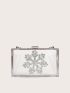 Rhinestone Snowflake Decor Chain Clear Box Bag