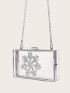 Rhinestone Snowflake Decor Chain Clear Box Bag