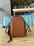 Knot Decor Double Zip Classic Backpack