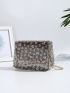 Mini Daisy Print Flap Chain Transparent Square Bag