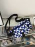 Checkered Pattern Release Buckle Decor Fanny Pack Without Bag Charm