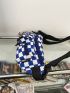 Checkered Pattern Release Buckle Decor Fanny Pack Without Bag Charm