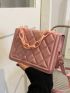 Mini Quilted Detail Chain Decor Flap Square Bag