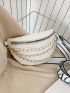 Chevron Pattern Chain Decor Waist Bag