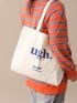 Letter Graphic Shopper Bag