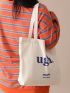 Letter Graphic Shopper Bag