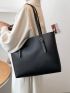 Buckle Detail Shoulder Tote Bag With Inner Pouch