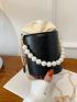 Mini Faux Pearl Decor Drawstring Bucket Bag