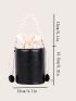 Mini Faux Pearl Decor Drawstring Bucket Bag