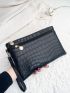 Crocodile Embossed Square Bag