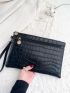 Crocodile Embossed Square Bag