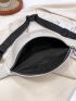 Patch Decor Zip Front Fanny Pack