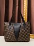 Geometric Print Shoulder Tote Bag