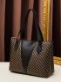 Geometric Print Shoulder Tote Bag