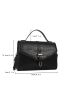 Crocodile Embossed Buckle Decor Flap Square Bag