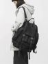 Buckle Decor Flap Backpack