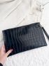 Crocodile Embossed Clutch Bag