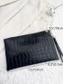 Crocodile Embossed Clutch Bag