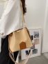 Metal & Patch Decor Bucket Bag