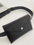 Mini Crocodile Embossed Snap Button Design Belt Bag