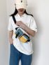 Mini Letter Graphic Colorblock Waist Bag