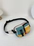 Mini Letter Graphic Colorblock Waist Bag