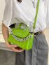 Chain Decor Flap Satchel Bag