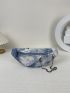 Tie Dye Pattern Chain Decor Waist Bag