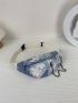 Tie Dye Pattern Chain Decor Waist Bag